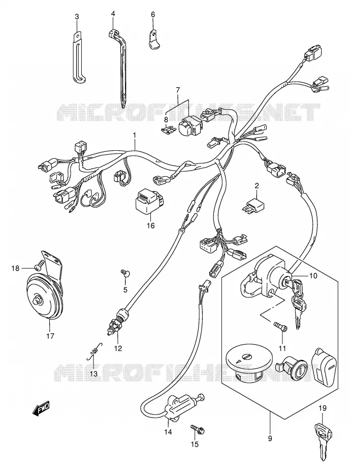 WIRING HARNESS Suzuki MOTO 650 SAVAGE 2003  LS650PK3(E2)