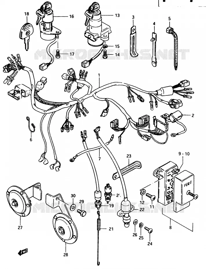 WIRING HARNESS Suzuki MOTO 750 GSX-E 1983  GSX750ESD(D/E)