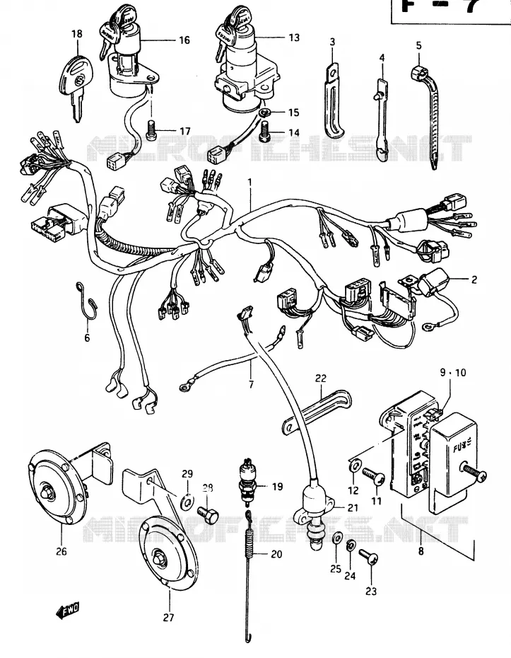 WIRING HARNESS Suzuki MOTO 750 GSX-E 1985  GSX750ESF(F)