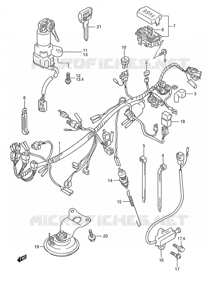 WIRING HARNESS Suzuki MOTO 750 GSX-F 1991  GSX750FM(E28)