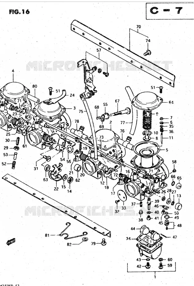 CARBURETOR (MODEL Z) Suzuki MOTO 750 GSX-S 1982  GSX750SZ(E1)
