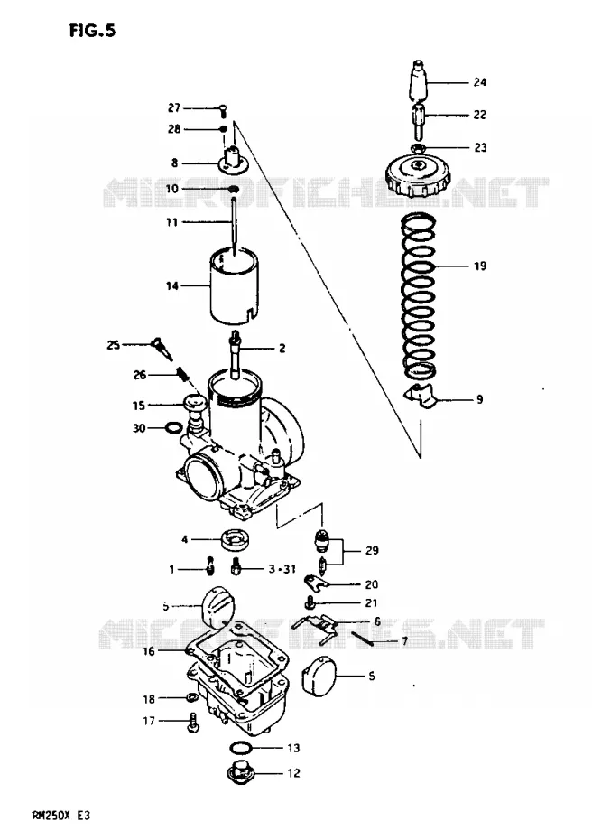 CARBURETOR Suzuki MOTO 250 RM 1981  RM250X