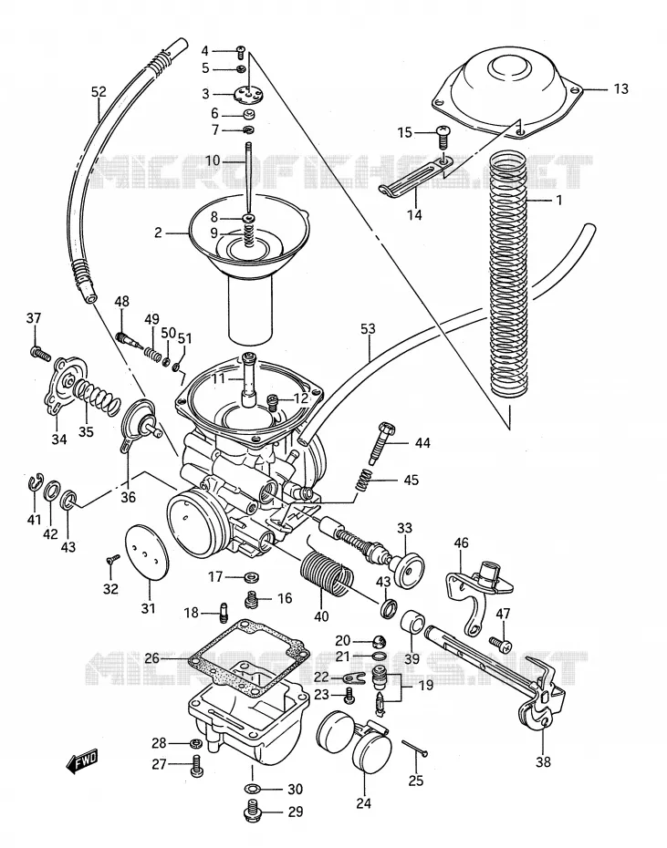 CARBURETOR Suzuki MOTO 650 BOULEVARD 1988  LS650FPJ(E28)