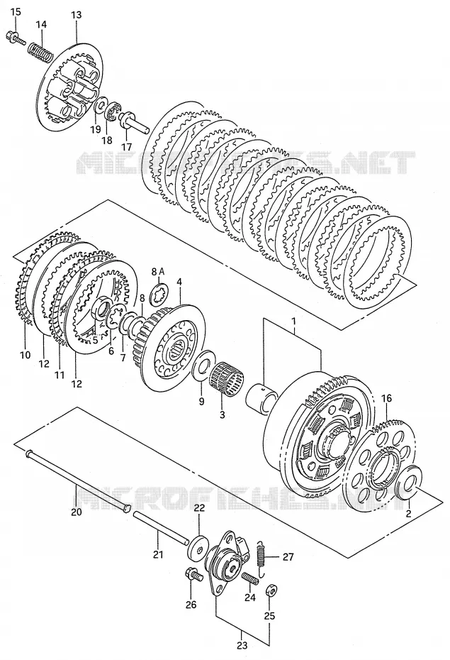 CLUTCH (MODEL N/P/R/S/T) Suzuki MOTO 600 GSX-F 1995  GSX600FS(E28)