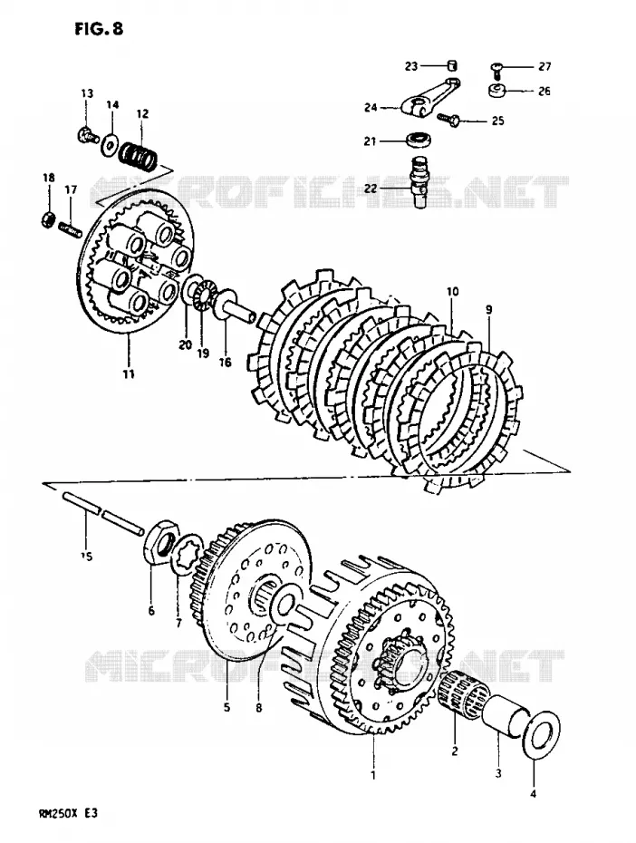 CLUTCH Suzuki MOTO 250 RM 1981  RM250X