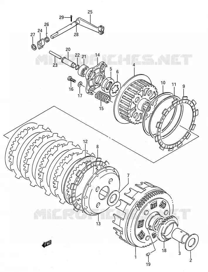 CLUTCH Suzuki MOTO 650 BOULEVARD 1990  LS650FL(E28)