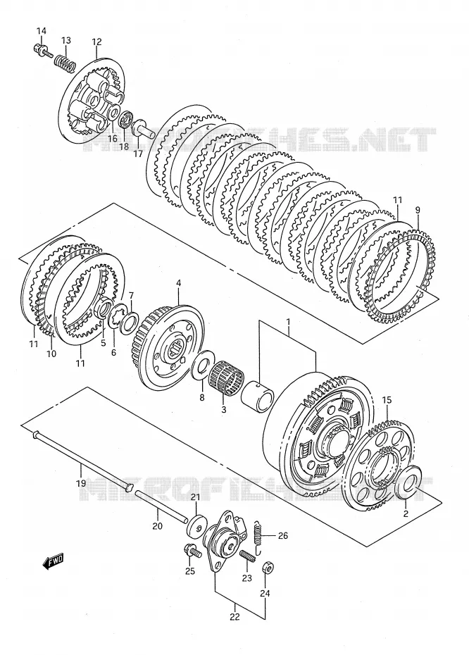 CLUTCH Suzuki MOTO 750 GSX-F 1995  GSX750FS(E28)