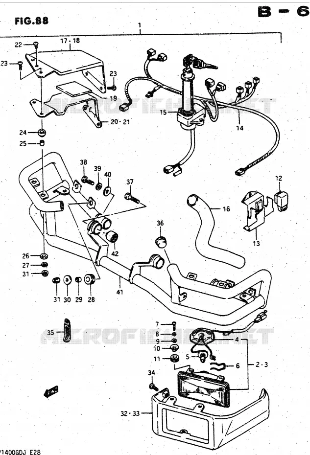 CORNERING LAMP SET (OPTIONAL) Suzuki MOTO 1400 CAVALCADE 1987  GV1400GDH(DG-DJ/CJ)