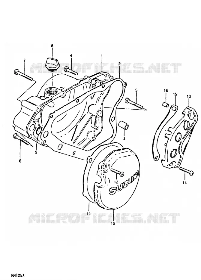CRANKCASE COVER Suzuki MOTO 125 RM 1981  RM125X