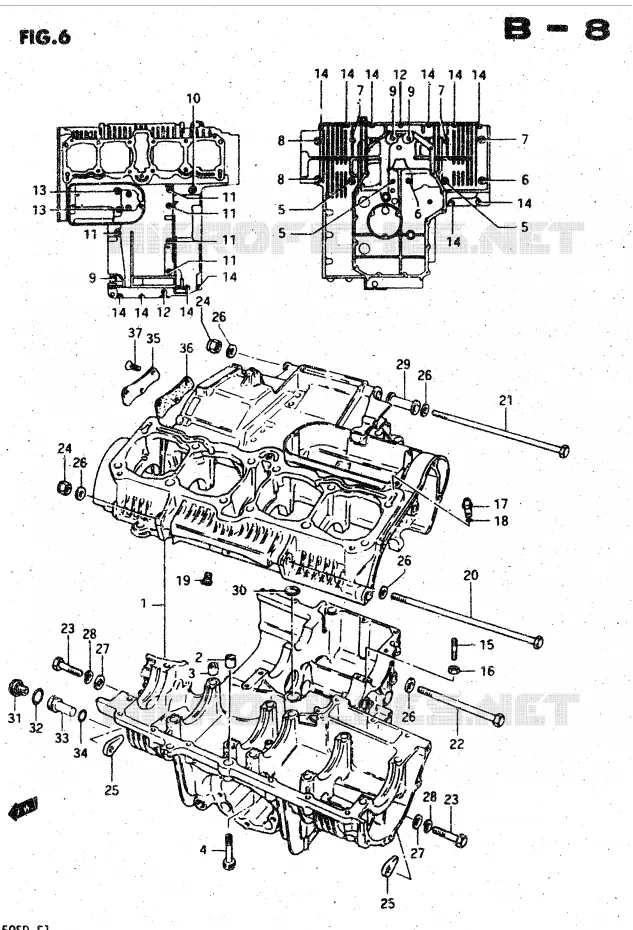 CRANKCASE (MODEL Z) Suzuki MOTO 750 GSX-S 1983  GSX750SD(E1)