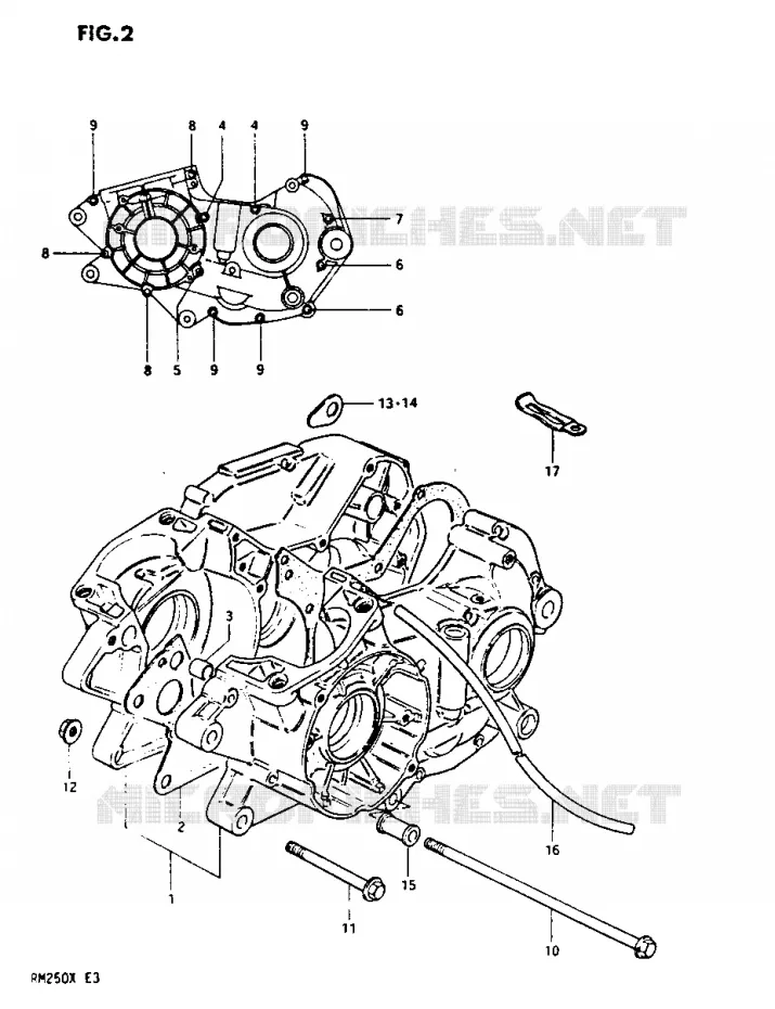 CRANKCASE Suzuki MOTO 250 RM 1981  RM250X
