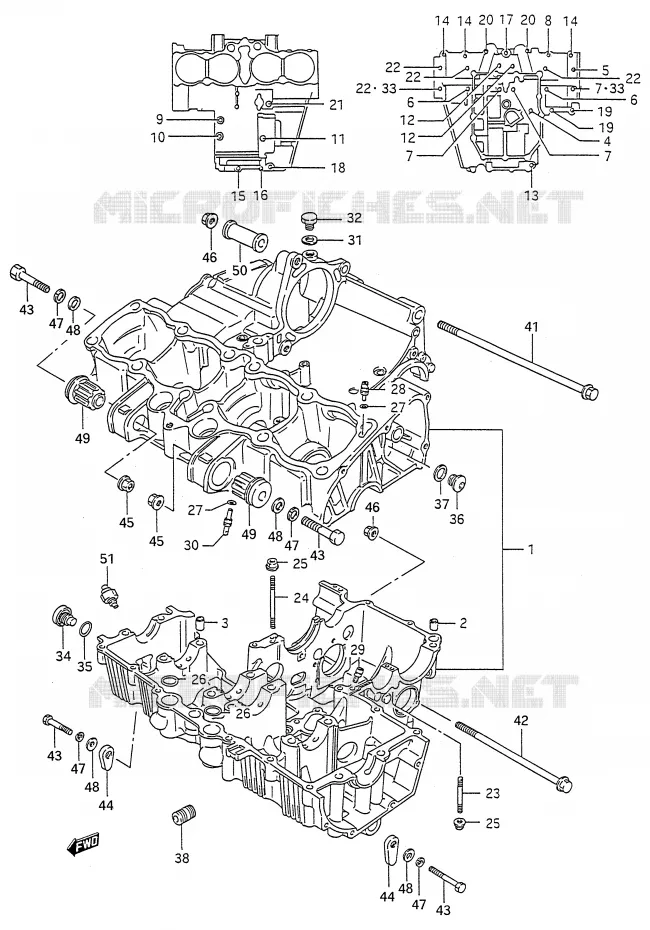 CRANKCASE Suzuki MOTO 600 GSX-F 1993  GSX600FP(E28)