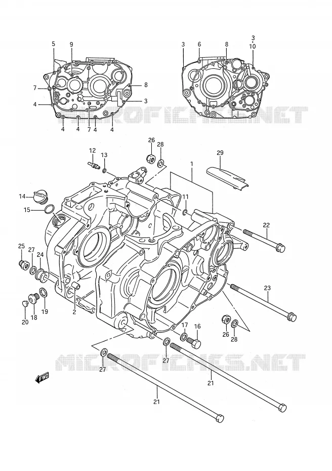 CRANKCASE Suzuki MOTO 650 BOULEVARD 1993  LS650P(E28)