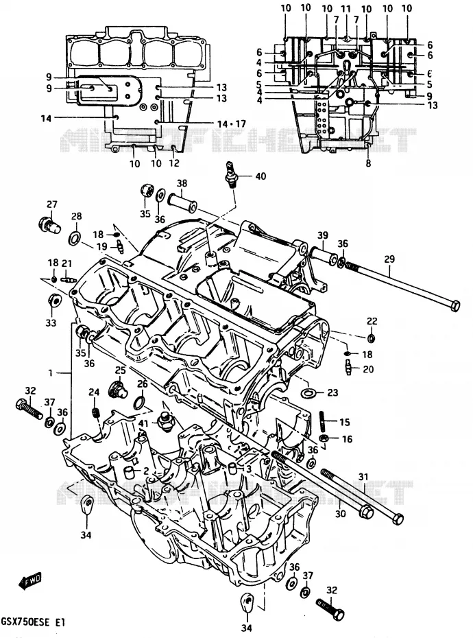 CRANKCASE Suzuki MOTO 750 GSX-E 1984  GSX750EE(D/E)
