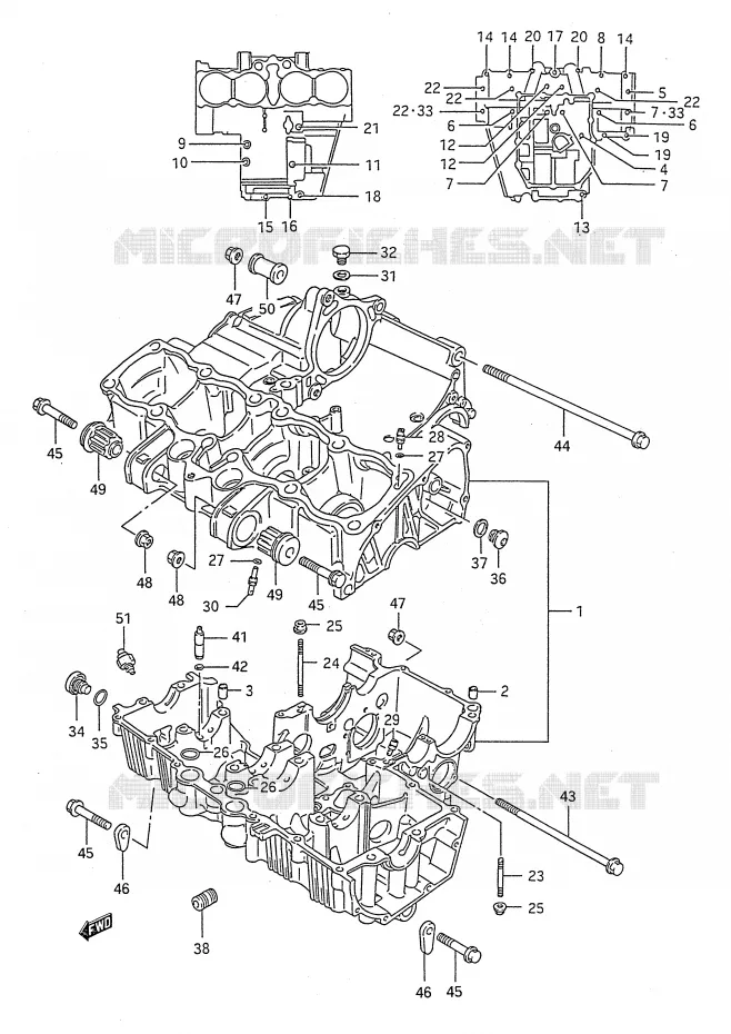 CRANKCASE Suzuki MOTO 750 GSX-F 1991  GSX750FM(E28)