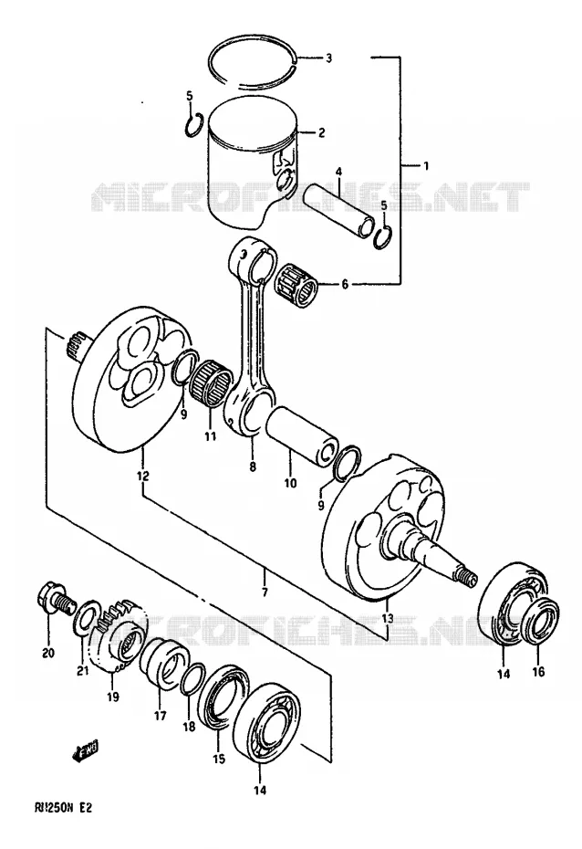 CRANKSHAFT (MODEL L) Suzuki MOTO 250 RM 1990  RM250L(K/L/M/N)