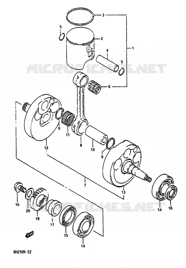 CRANKSHAFT (MODEL M) Suzuki MOTO 250 RM 1990  RM250L(K/L/M/N)