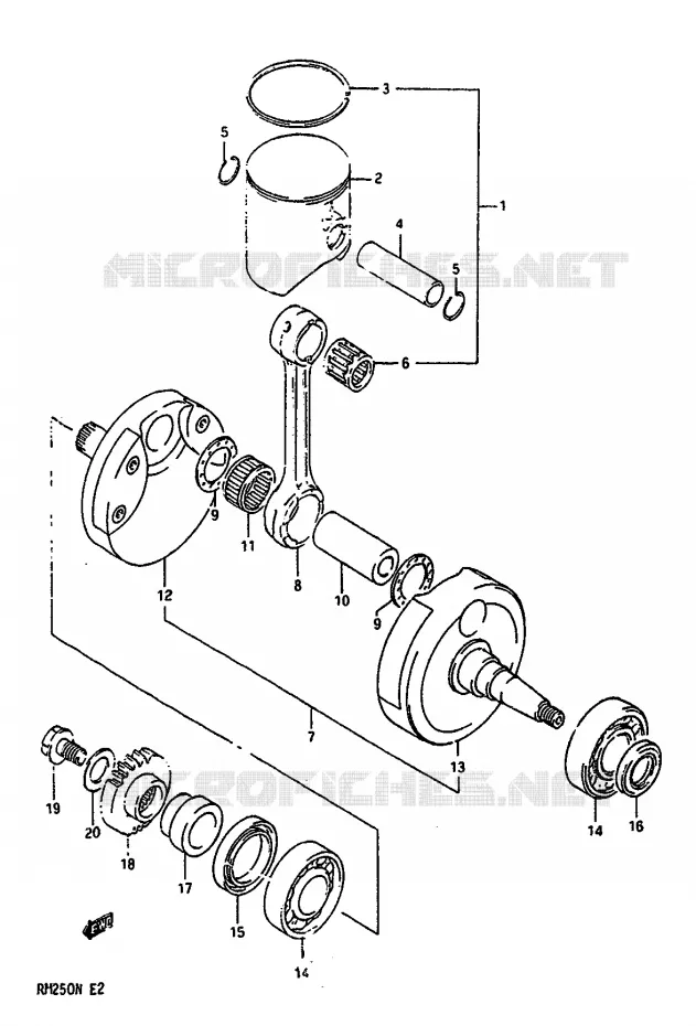 CRANKSHAFT (MODEL N) Suzuki MOTO 250 RM 1990  RM250L(K/L/M/N)