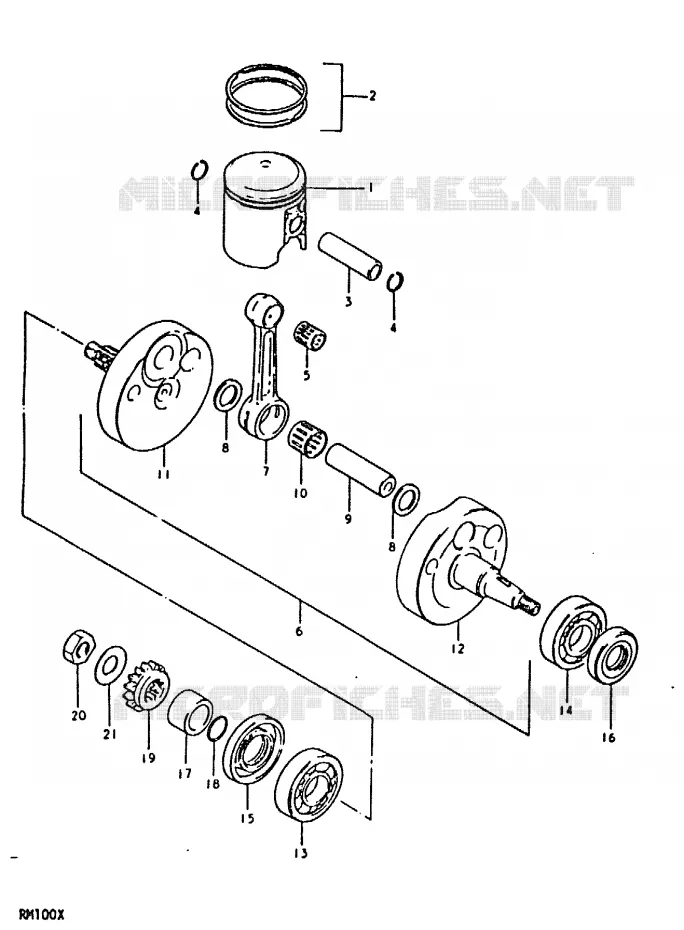 CRANKSHAFT Suzuki MOTO 100 RM 1992  RM100N(N/T/X)