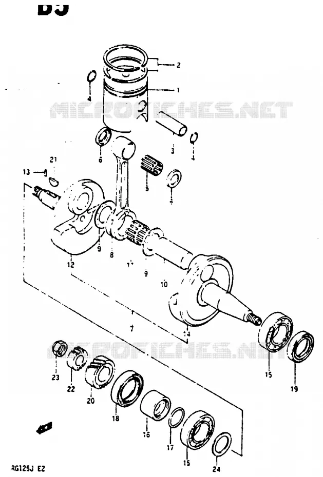 CRANKSHAFT Suzuki MOTO 125 RG 1987  RG125UCH(G/H/J)