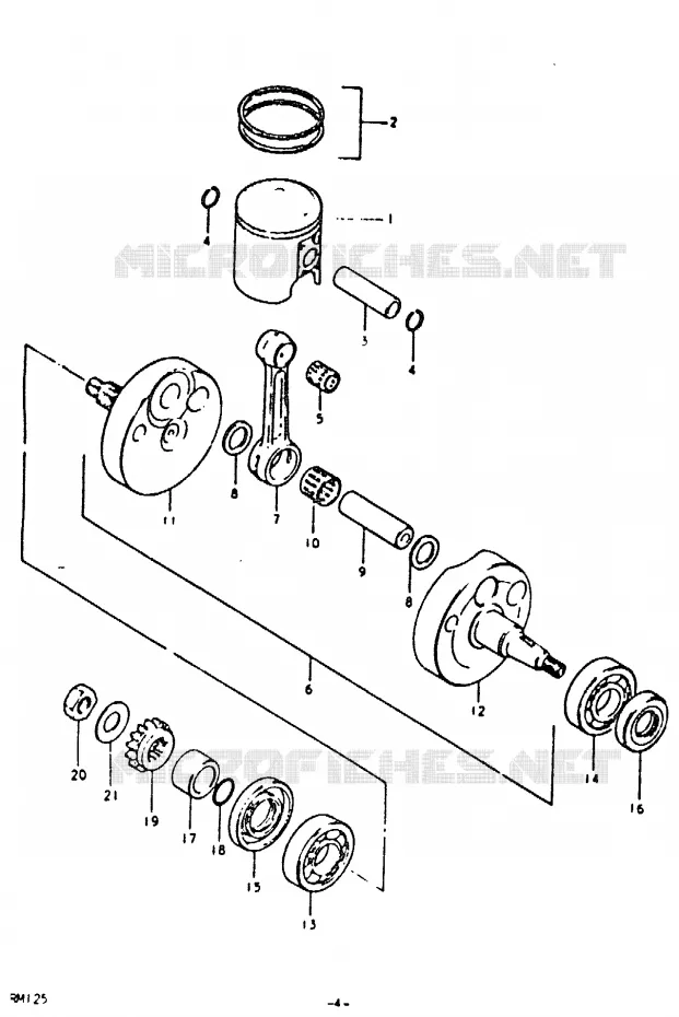 CRANKSHAFT Suzuki MOTO 125 RM 1979  RM125N