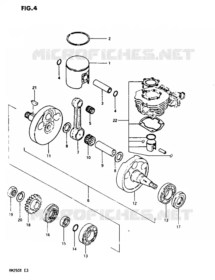 CRANKSHAFT Suzuki MOTO 250 RM 1981  RM250X