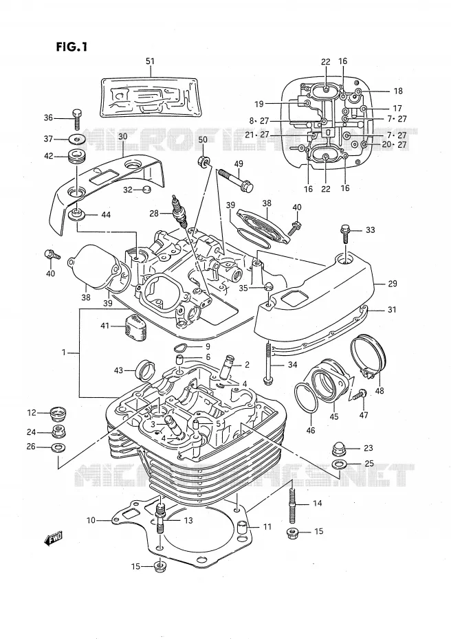 CYLINDER HEAD Suzuki MOTO 650 SAVAGE 1990  LS650PL(E2)