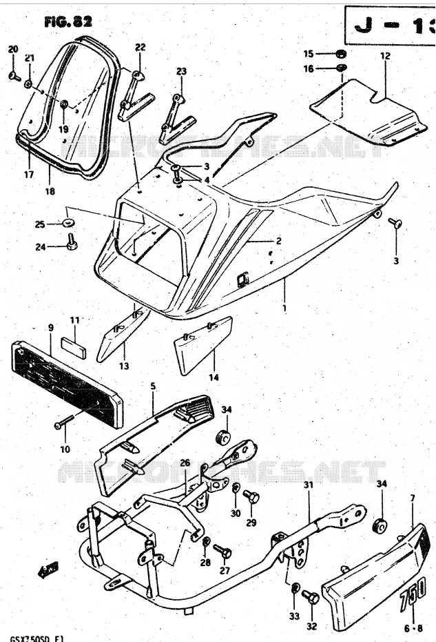 FAIRING (GSX750SD) Suzuki MOTO 750 GSX-S 1983  GSX750SD(E1)