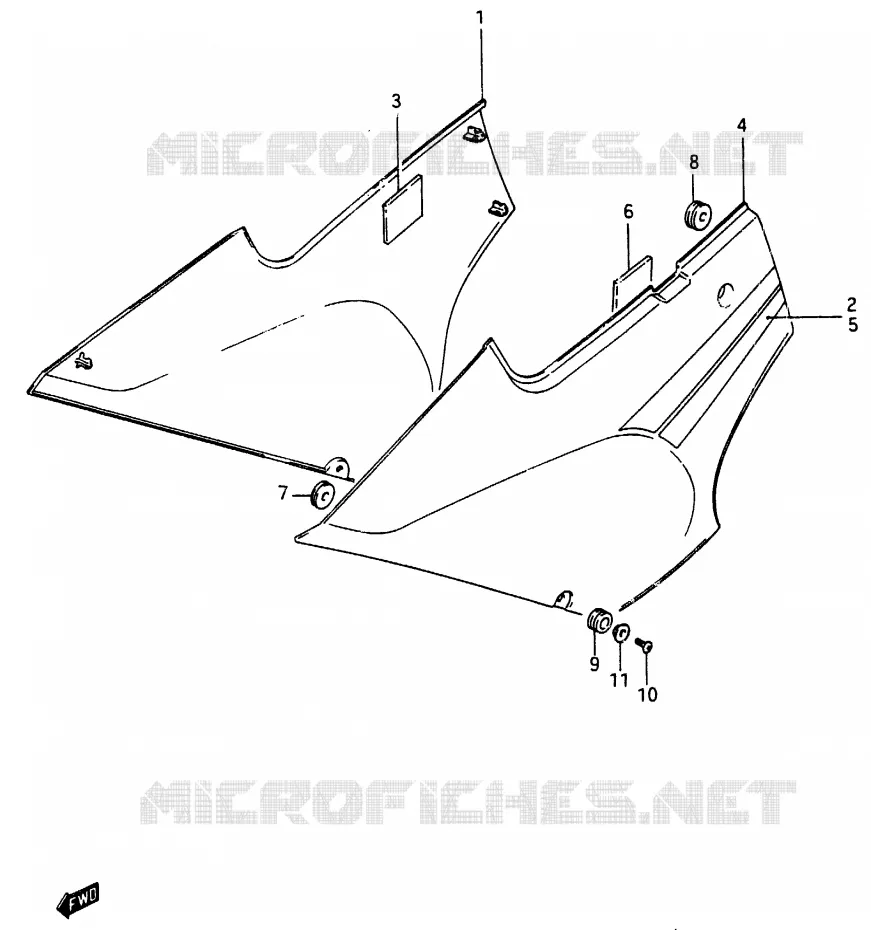 FAIRING (MODEL G) Suzuki MOTO 250 RG 1986  RG250G(G/H)