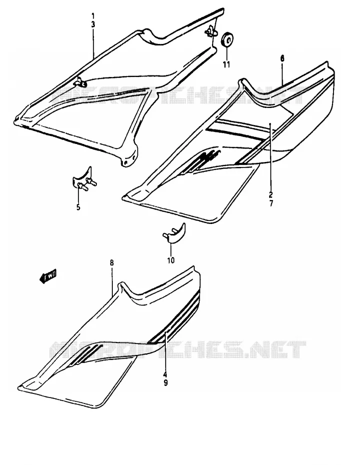 FAIRING (MODEL J) Suzuki MOTO 50 RG 1984  RG50WE(D/E/F/1/G/J/K)