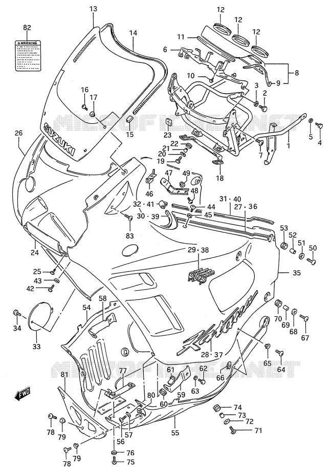FAIRING (MODEL J) Suzuki MOTO 600 GSX-F 1990  GSX600FL(E28)