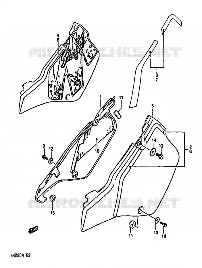 FAIRING (MODEL K/L/M) Suzuki MOTO 250 RM 1991  RM250M(K/L/M/N)