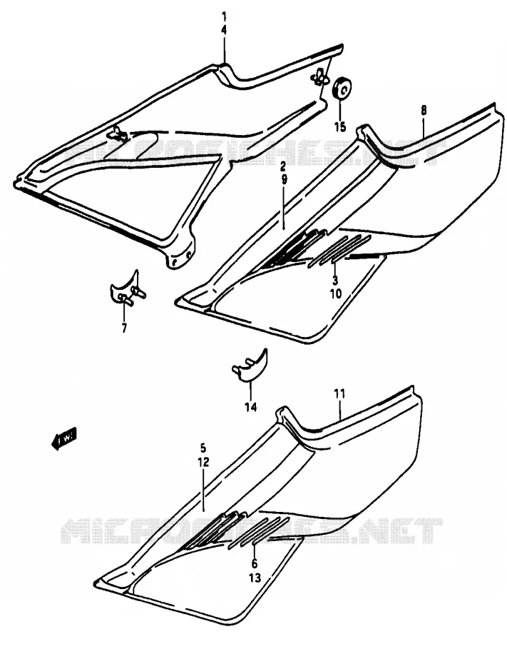 FAIRING (MODEL K) Suzuki MOTO 50 RG 1985  RG50F1(D/E/F/1/G/J/K)