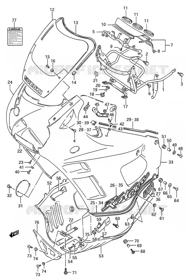FAIRING (MODEL K) Suzuki MOTO 600 GSX-F 1990  GSX600FU2L(E28)