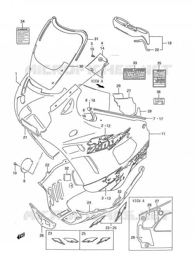 FAIRING (MODEL S) Suzuki MOTO 750 GSX-F 1990  GSX750FL(E28)