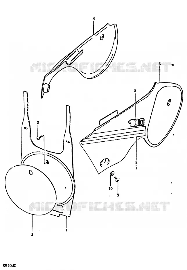 FAIRING (RM100X) Suzuki MOTO 100 RM 1992  RM100N(N/T/X)
