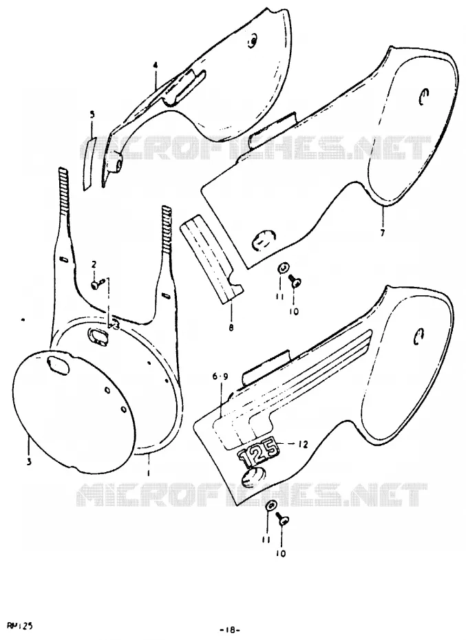 FAIRING Suzuki MOTO 125 RM 1979  RM125N