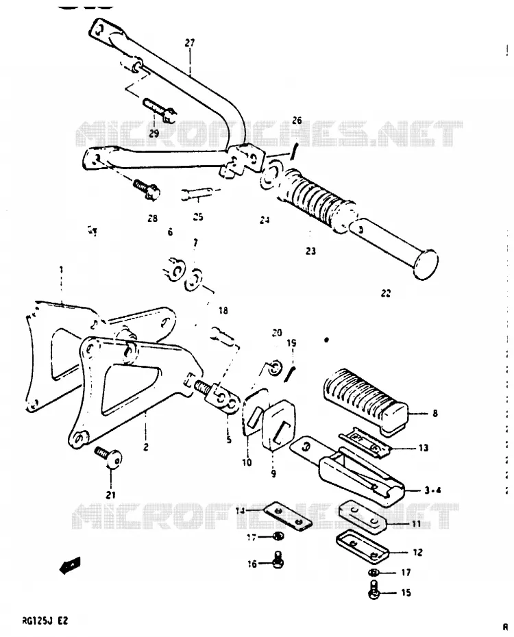 FOOTREST Suzuki MOTO 125 RG 1986  RG125CG(G/H/J)