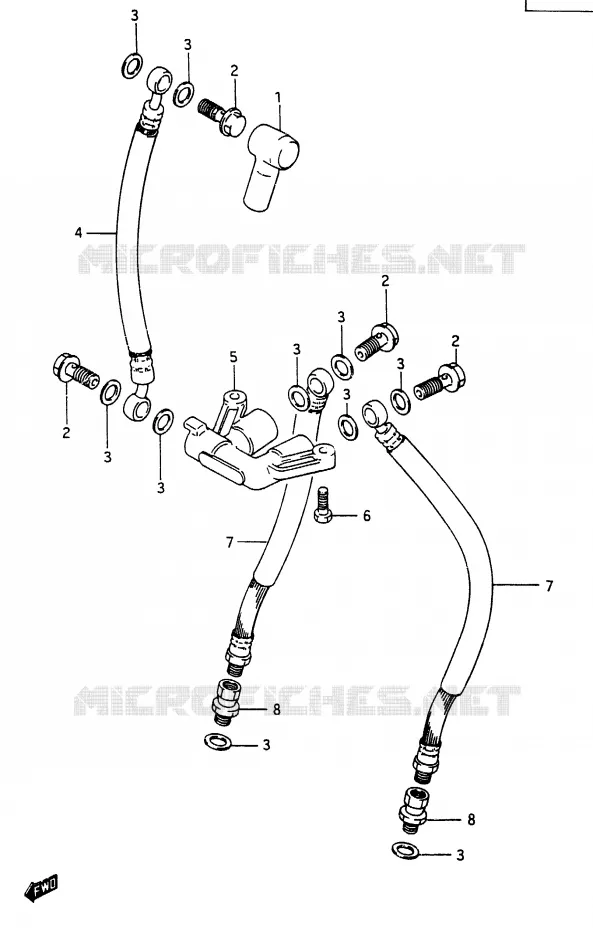 FRONT BRAKE HOSE Suzuki MOTO 250 RG 1987  RG250FCH(G/H)