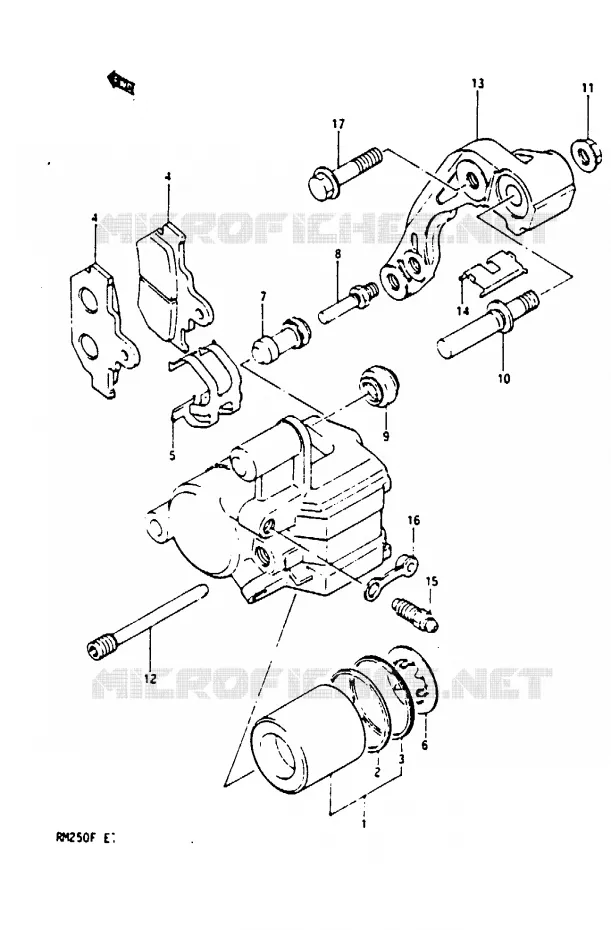 FRONT CALIPER (MODEL F) Suzuki MOTO 250 RM 1984  RM250E(E/F)