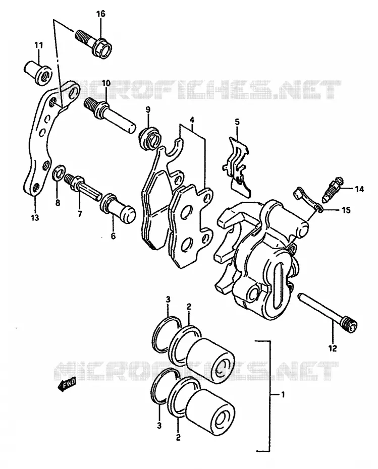 FRONT CALIPER (MODEL H/J) Suzuki MOTO 125 RM 1987  RM125H(G/H/J)