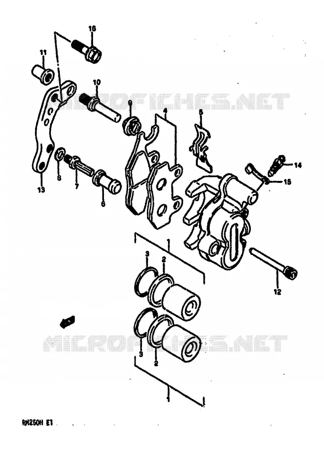 FRONT CALIPER (MODEL H) Suzuki MOTO 250 RM 1987  RM250H(G/H)