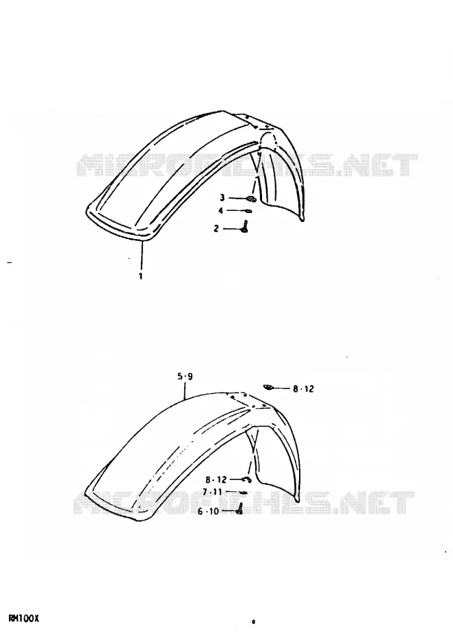 FRONT FENDER Suzuki MOTO 100 RM 1996  RM100T(N/T/X)
