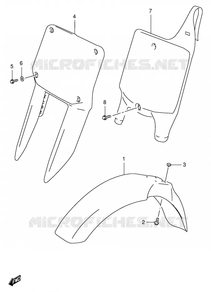 FRONT FENDER Suzuki MOTO 125 RM 2000  RM125Y(E2)