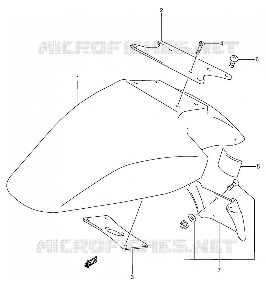 FRONT FENDER Suzuki MOTO 900 RF 1996  RF900RT(E2)