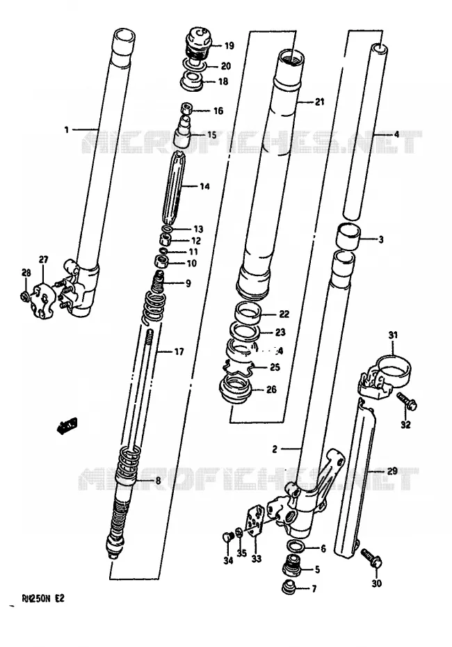 FRONT FORK (MODEL L) Suzuki MOTO 250 RM 1992  RM250N(K/L/M/N)