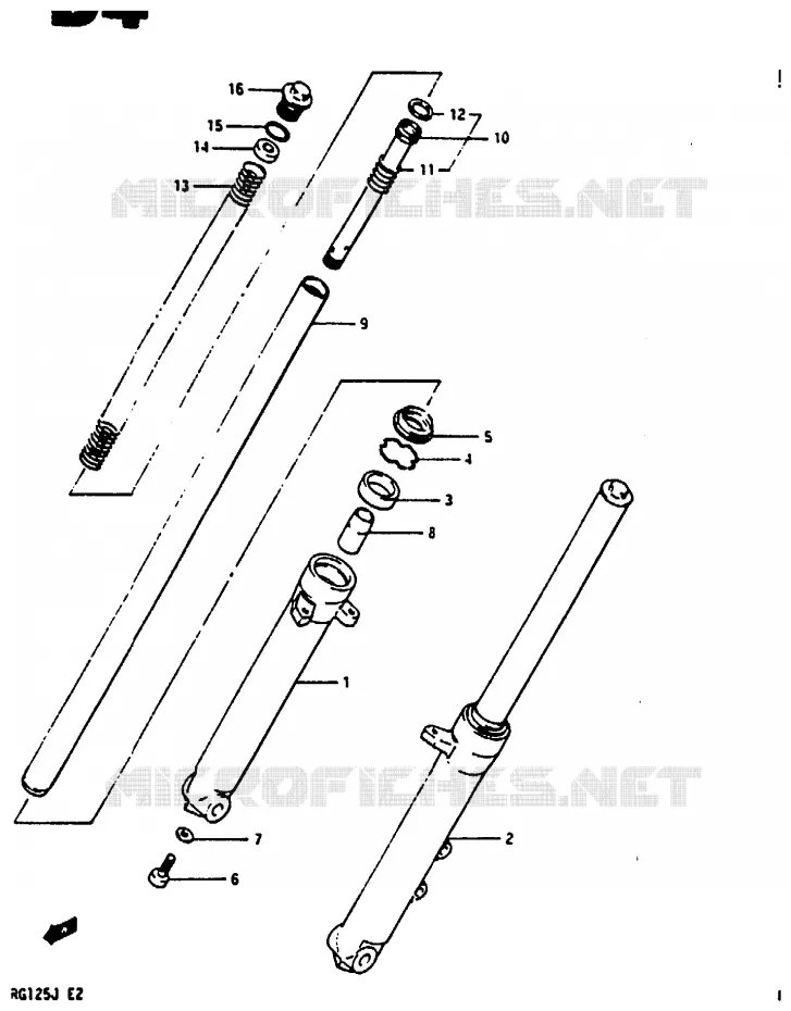 FRONT FORK Suzuki MOTO 125 RG 1987  RG125CH(G/H/J)