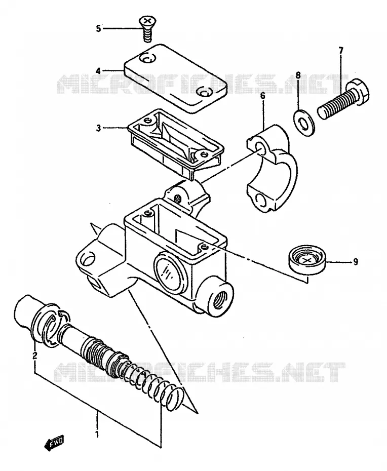 FRONT MASTER CYLINDER (MODEL G) Suzuki MOTO 125 RM 1987  RM125H(G/H/J)