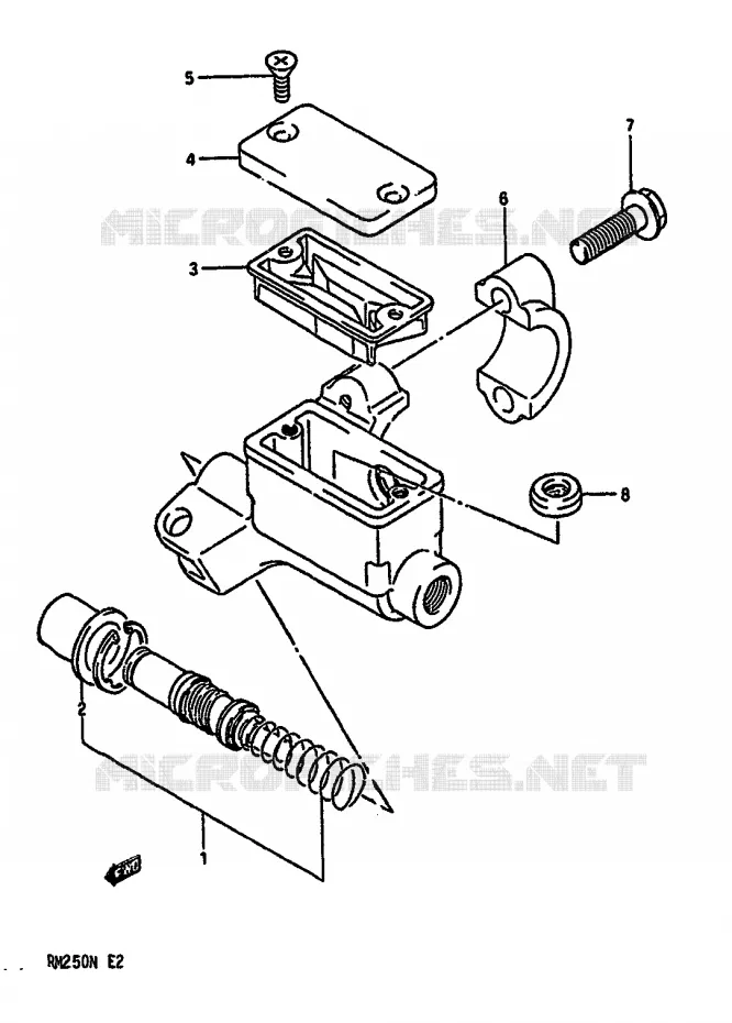 FRONT MASTER CYLINDER (MODEL K/L/M) Suzuki MOTO 250 RM 1992  RM250 N (E02,E04,E24)