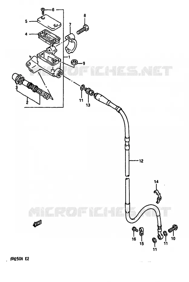 FRONT MASTER CYLINDER (MODEL N) Suzuki MOTO 250 RM 1990  RM250L(K/L/M/N)